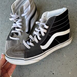 Vans Black and Gray High-Top Sneakers with Suede Upper